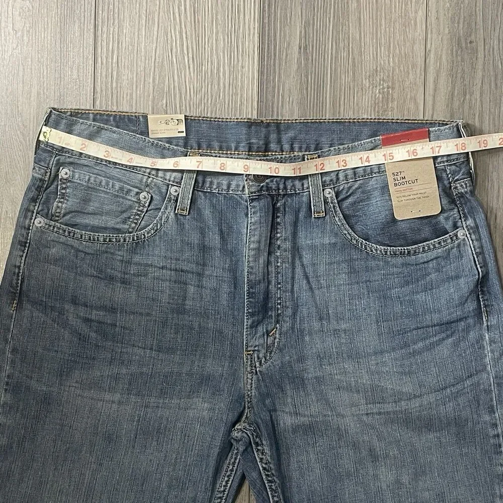 Levi's 527 Slim Fit Bootcut Jeans Men's 36x32 Blue Medium Wash Denim NEW